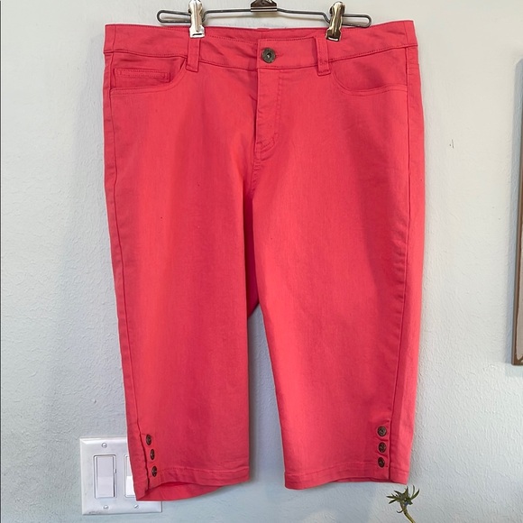 Vibrant Coral Bermuda Shorts - Picture 2 of 7
